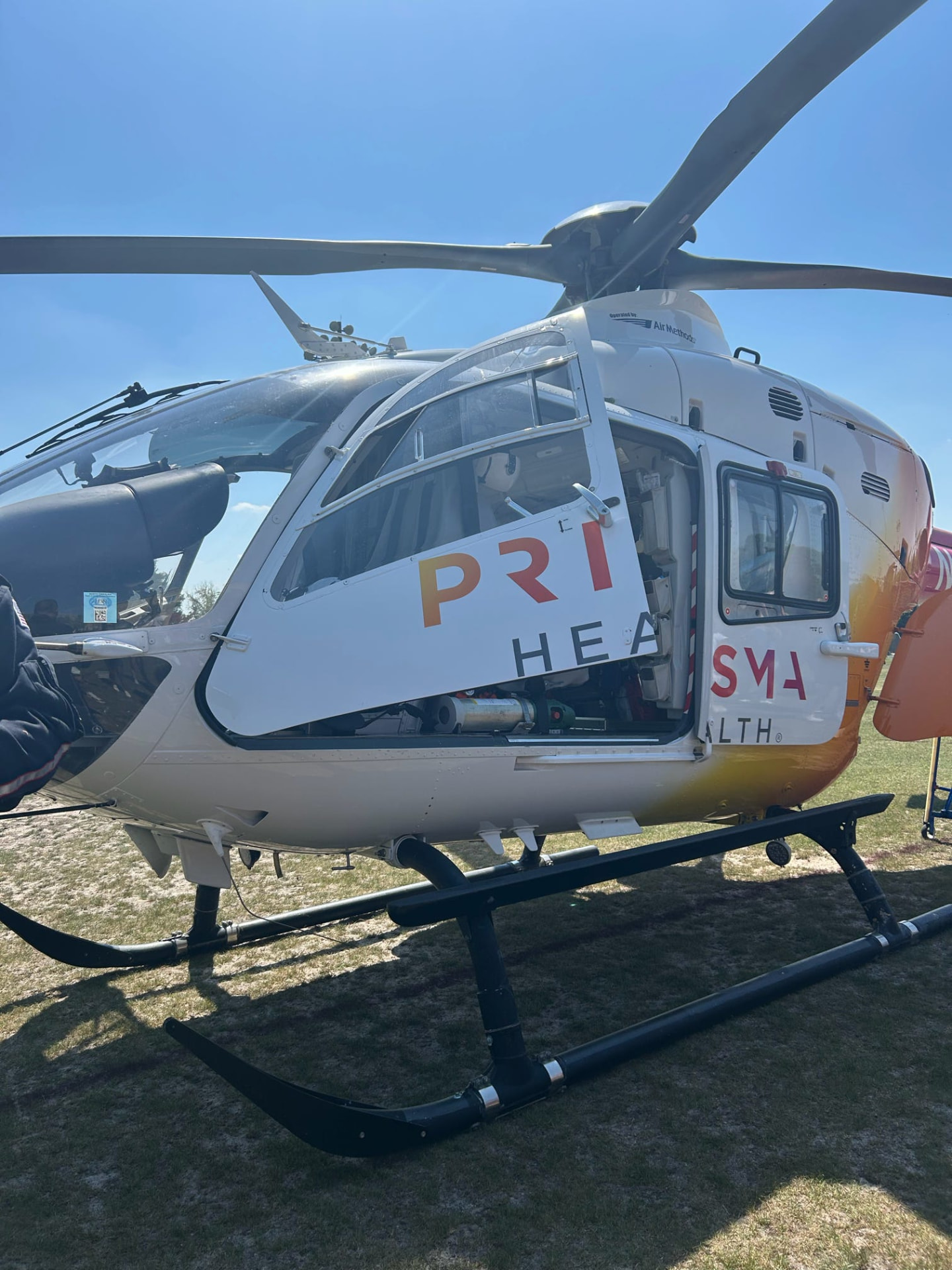 Air medical helicopter visited by Gamecock EMS members